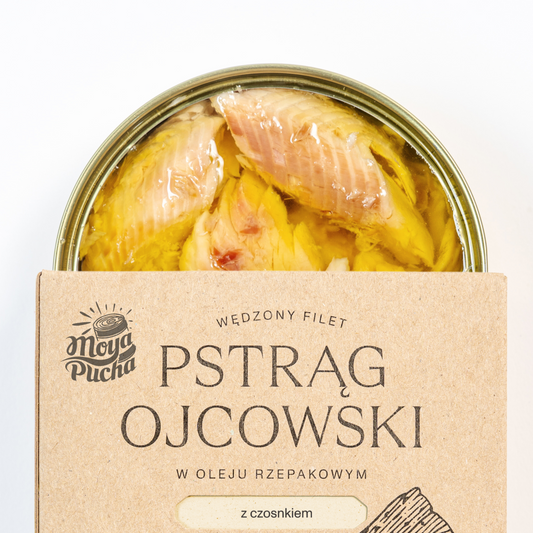 Filet z Pstrąga w Oleju - Z Czosnkiem