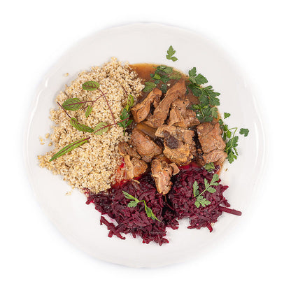 Kaczka Dziwaczka - udo w sosie żurawinowym